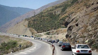 تصویر از انسداد محور هراز در بازه انتهایی فرودین ماه ۱۴۰۰